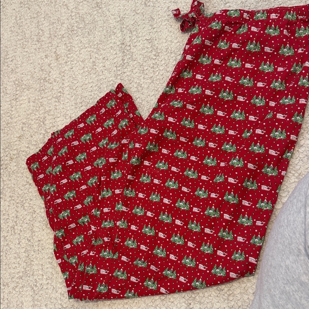 Vineyard Vines Festive Santa Whale Red Mens Pajama Pants Size